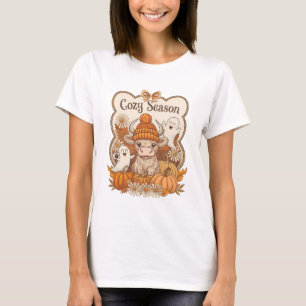 Camiseta Abóbora-vaca das Terras Altas Fantasma Halloween