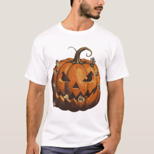 Camiseta Abóbora Zumbi Sinistro Halloween dos Mortos-Vivos