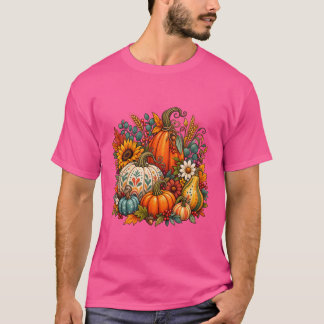 Camiseta Abóboras Boho de Outono