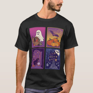 Camiseta Abóboras Fantasmas de Halloween Casa Assombrada Ga