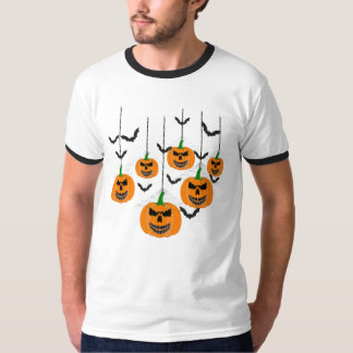 Camiseta Abóboras Lanternas de Halloween Malvadas com Padrã