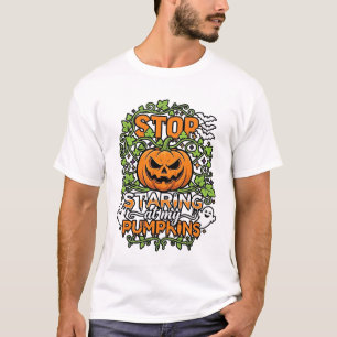 Camiseta Aboboras Olhando Halloween Fantasmas Morcegos_1