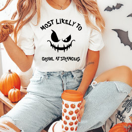 Camiseta Abobrinha de Halloween Rosna Para Estranhos