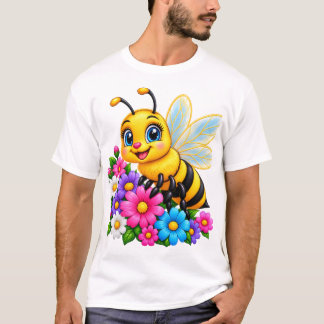 Camiseta Aborígene Abelha & Flores Coloridas – Linda Abelha