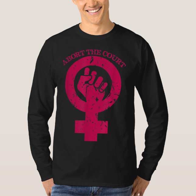 Camiseta Abortar o Tribunal dos Direitos Reprodutivos das M (Frente)