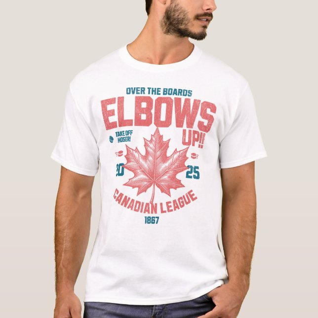 Camiseta Abotovelos! Sobre o Conselho da Liga Canadiana de  (Frente)
