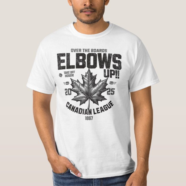 Camiseta Abotovelos! Sobre os Conselhos da cultura canadens (Frente)