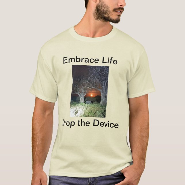 Camiseta Abra a Vida Deixe o Dispositivo (Frente)