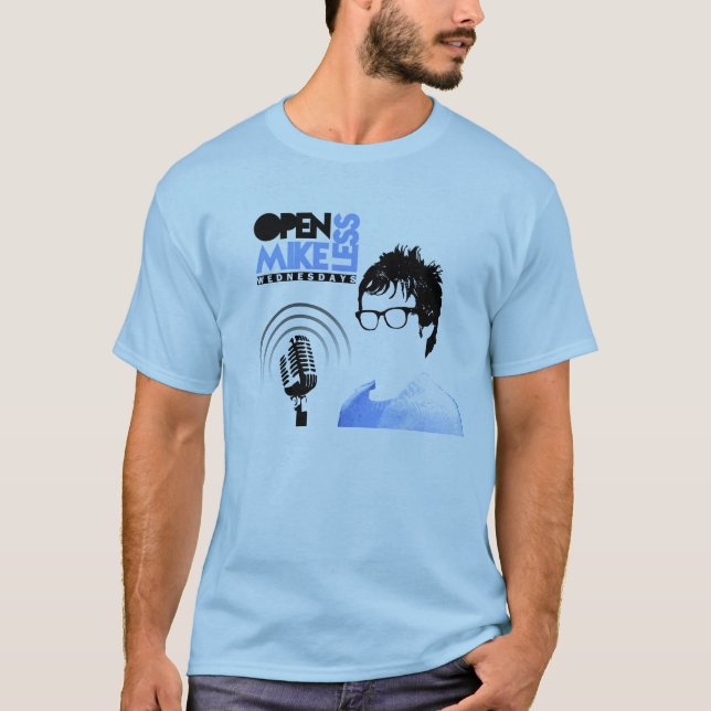Camiseta Abra o azul do Tshirt de Mikeless com datas da (Frente)