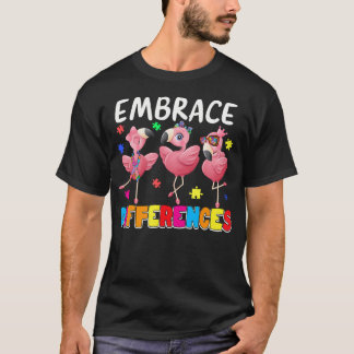 Camiseta Abraça as Diferenças Flamingo Fofinho Amante do Au
