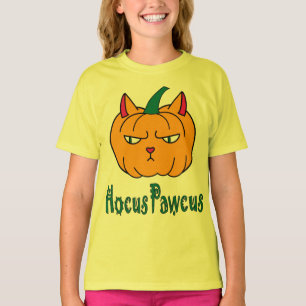 Camiseta Abracadabra Halloween abóbora gato ruivo magia