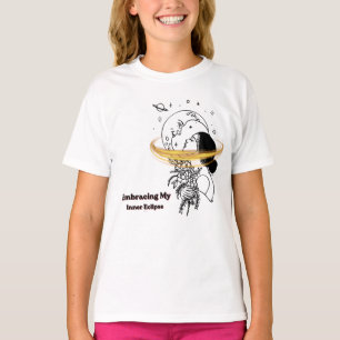 Camiseta Abraçando Meu Eclipse Interior Arte Celestial em L