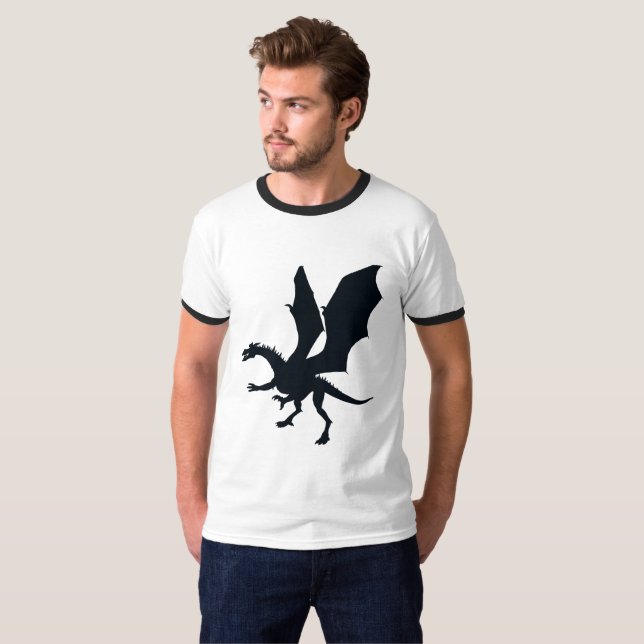 Camiseta Abraçar a mágica: Dragão Silhouette Fantasy (Frente Completa)