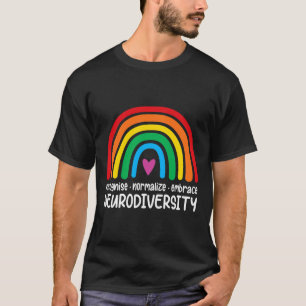 Camiseta Abraçar a Neurodiversidade Arco-íris Conscientizaç