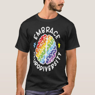 Camiseta Abraçar a Neurodiversidade Cérebro Autismo Conscie