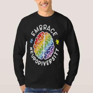 Camiseta Abraçar a Neurodiversidade Cérebro Autismo Conscie