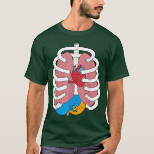 Camiseta Abraçar Anatomia Costume Funny Skeleton Organ Hug