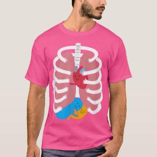 Camiseta Abraçar Anatomia Engraçado esqueleto engraçado
