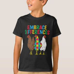Camiseta Abraçar Diferenças 3 Galinhas Puzzle Conscientizaç