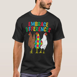 Camiseta Abraçar Diferenças 3 Galinhas Puzzle Conscientizaç