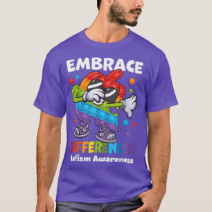 Camiseta Abraçar Diferenças Autismo Dabbing Quebra-cabeça P