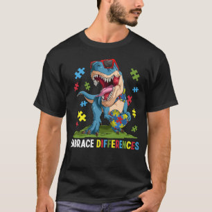 Camiseta Abraçar Diferenças Dinossauro Meninos Autismo Cons