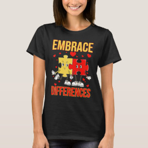 Camiseta Abraçar Diferenças Engraçadas Dia Mundial do Autis