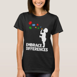 Camiseta Abraçar Diferenças Suportam Sensibilização para o 