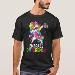Camiseta Abraçar Diferenças Unicórnio Dançando  Conscientiz