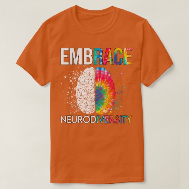 Camiseta Abraçar Neurodiversidade Cérebro Embraçar Autismo  (Frente do Design)