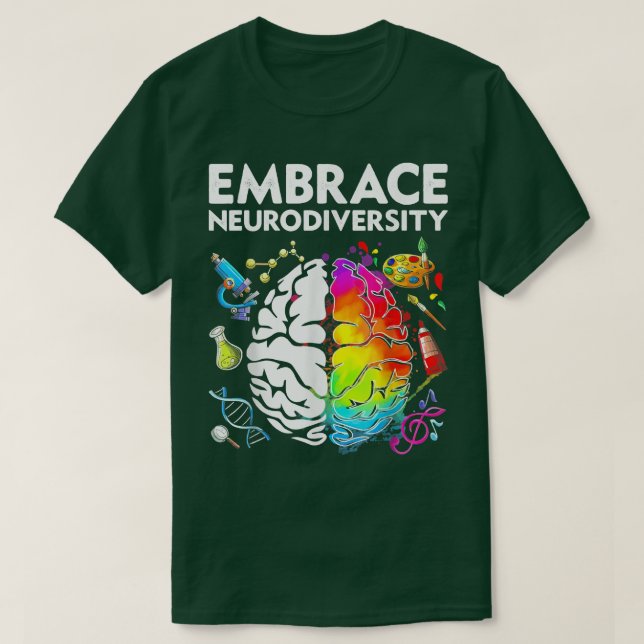 Camiseta Abraçar Neurodiversity Tie Dye Autism Mãe Autismo  (Frente do Design)