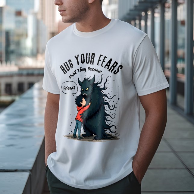 Camiseta Abraçar seus temores - superar o medo motivacional (Criador carregado)