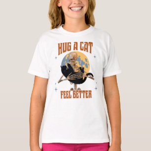 Camiseta Abraçar um Gato Sinta-se Melhor Humor de Gato Intr