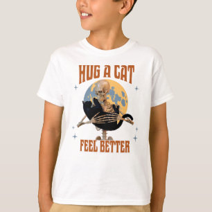 Camiseta Abraçar um Gato Sinta-se Melhor Humor de Gato Intr