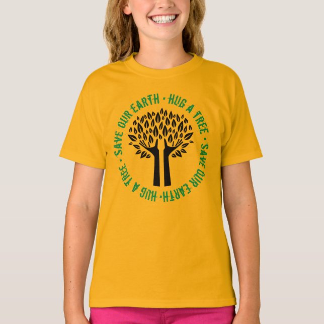 Camiseta Abraçar uma árvore salvar nossa Terra (Frente)