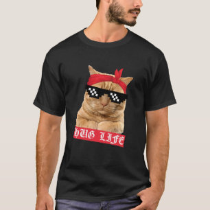 Camiseta Abraçar Vida Gatinho Gato Bandido Gansta Engraçado