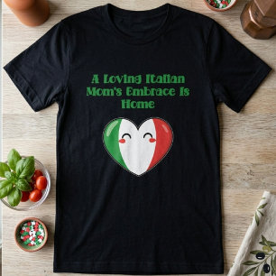 Camiseta Abrace de Mãe Italiana Amorosa é o Design de Lar