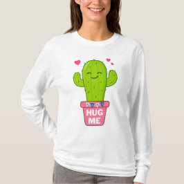 Camiseta abrace-me, eu sou um cacto simpático