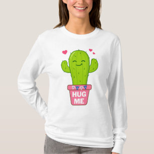 Camiseta abrace-me, eu sou um cacto simpático