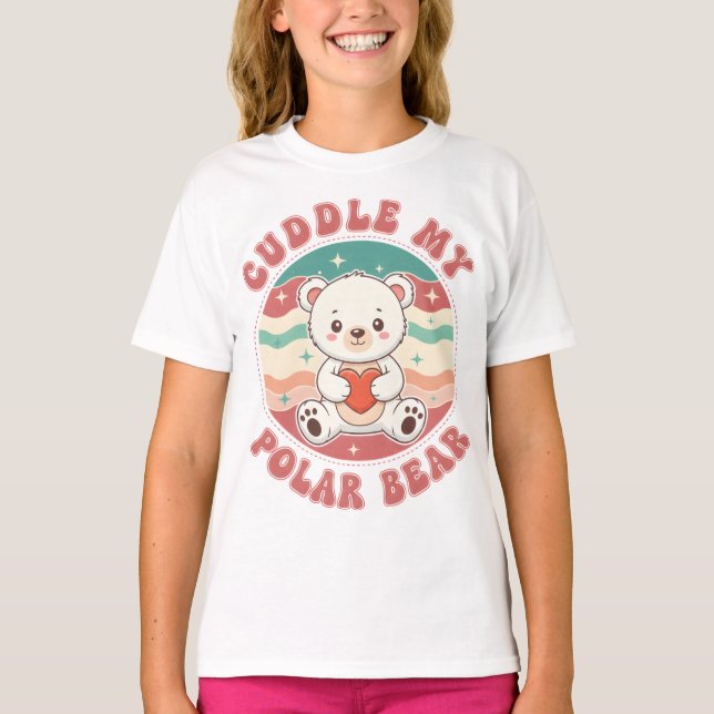 Camiseta Abrace Meu Urso Polar Retro (Frente)