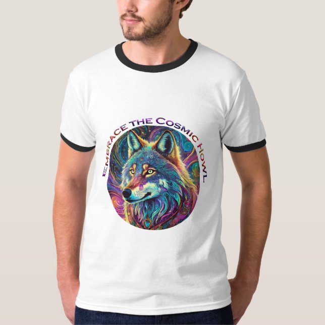 Camiseta Abrace o Lobo de Howl Cósmico (Frente)