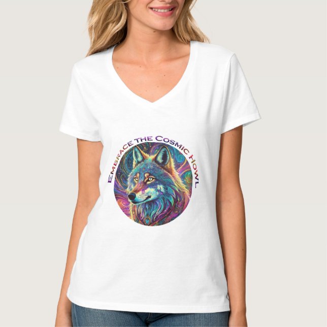Camiseta Abrace o Lobo de Howl Cósmico (Frente)