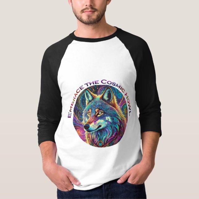 Camiseta Abrace o Lobo de Howl Cósmico (Frente)