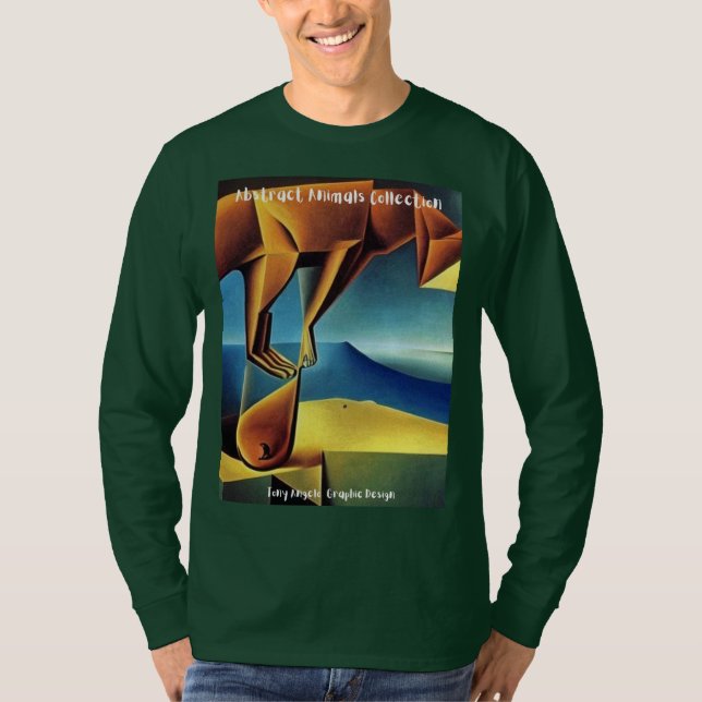 Camiseta Abrace seu brilho interno com animais de abstrack (Frente)