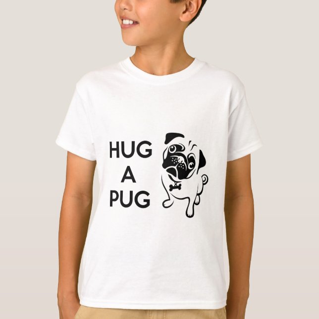 Camiseta "Abrace um Pug " (Frente)
