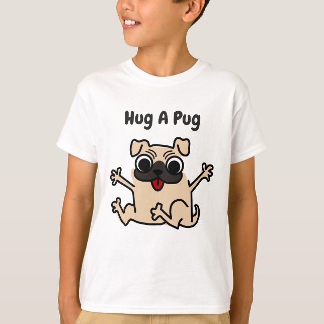 Camiseta Abrace um t-shirt do cão do Pug (Frente)