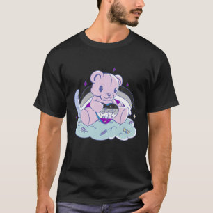 Camiseta Abraço Asexual Nuvens de Urso Bonito Amarra Sinali