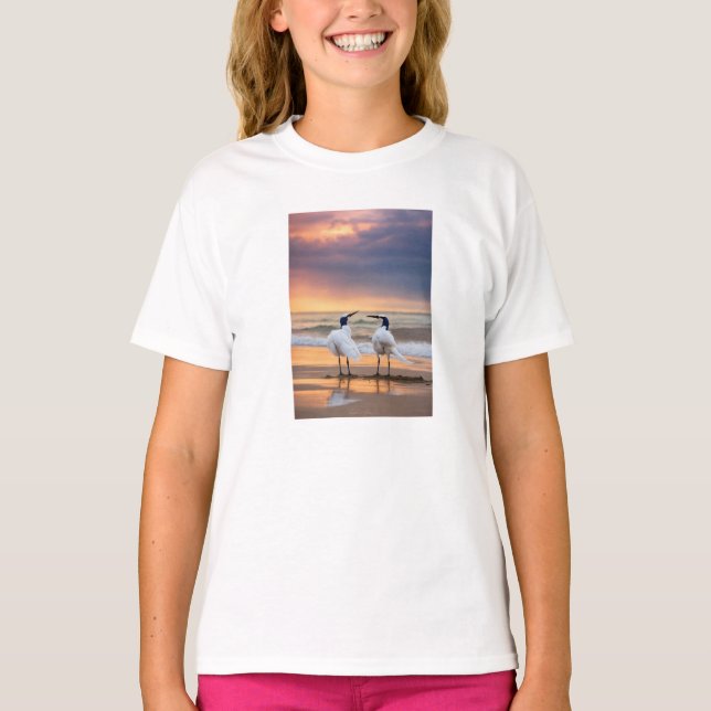 Camiseta Abraço da Maré – A Dança das Aves Litorâneas (Frente)