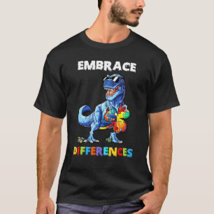 Camiseta Abraço de Dinossauro do Autismo Diferenças Shamroc