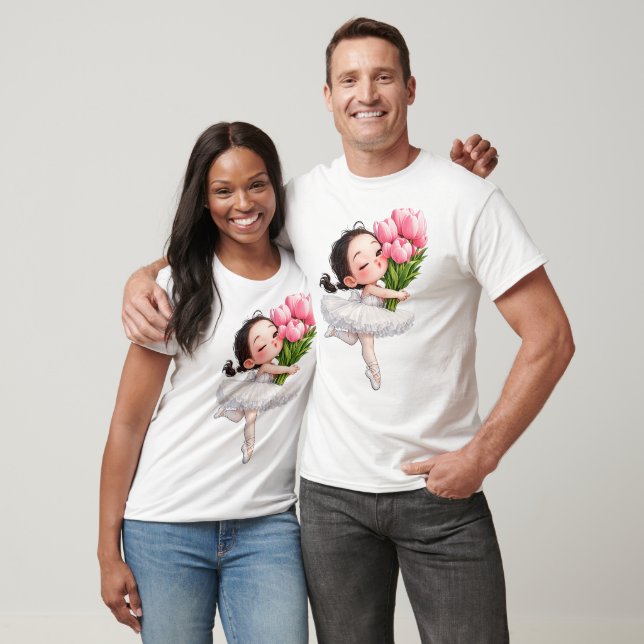 Camiseta Abraço de Tulipa: Buquê de Bailarina (Unissex)
